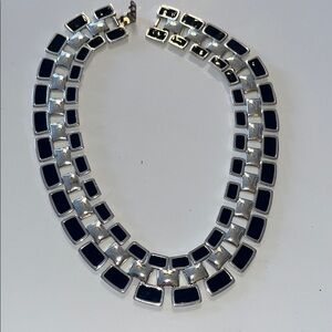Vintage Napier Elegant Black and Silver Necklace